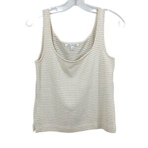 St. John Santana Knit Cream & Gray Dot Tank Top Made in USA - Size 4